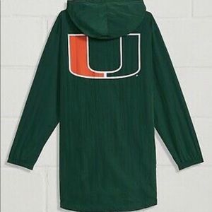 NWT Victoria's Secret PINK Miami Hurricanes Anorak Long Jacket Green XS …